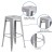 Flash Furniture CH-31320-30-SIL-GG 30" Silver Metal Indoor/Outdoor Barstool with Square Seat addl-5