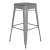 Flash Furniture CH-31320-30-SIL-PL2G-GG 30" Silver Metal Indoor/Outdoor Barstool with Gray Poly Resin Wood Seat addl-2