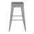 Flash Furniture CH-31320-30-SIL-PL2G-GG 30" Silver Metal Indoor/Outdoor Barstool with Gray Poly Resin Wood Seat addl-9