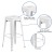 Flash Furniture CH-31320-30-WH-GG 30" White Metal Indoor/Outdoor Barstool with Square Seat addl-5