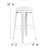 Flash Furniture CH-31320-30-WH-GG 30" White Metal Indoor/Outdoor Barstool with Square Seat addl-6