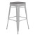 Flash Furniture CH-31320-30-WH-PL2G-GG 30" White Metal Indoor/Outdoor Barstool with Gray Poly Resin Wood Seat addl-2