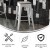 Flash Furniture CH-31320-30-WH-PL2G-GG 30" White Metal Indoor/Outdoor Barstool with Gray Poly Resin Wood Seat addl-4