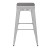 Flash Furniture CH-31320-30-WH-PL2G-GG 30" White Metal Indoor/Outdoor Barstool with Gray Poly Resin Wood Seat addl-9