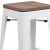 Flash Furniture CH-31320-30-WH-WD-GG 30" White Metal Barstool with Square Wood Seat addl-10