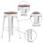 Flash Furniture CH-31320-30-WH-WD-GG 30" White Metal Barstool with Square Wood Seat addl-5