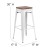 Flash Furniture CH-31320-30-WH-WD-GG 30" White Metal Barstool with Square Wood Seat addl-6