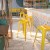 Flash Furniture CH-31320-30-YL-GG 30" Yellow Metal Indoor/Outdoor Barstool with Square Seat addl-1