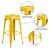 Flash Furniture CH-31320-30-YL-GG 30" Yellow Metal Indoor/Outdoor Barstool with Square Seat addl-5