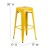 Flash Furniture CH-31320-30-YL-GG 30" Yellow Metal Indoor/Outdoor Barstool with Square Seat addl-6