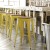 Flash Furniture CH-31320-30-YL-PL2T-GG 30" Yellow Metal Indoor/Outdoor Barstool with Teak Poly Resin Wood Seat addl-1