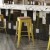 Flash Furniture CH-31320-30-YL-PL2T-GG 30" Yellow Metal Indoor/Outdoor Barstool with Teak Poly Resin Wood Seat addl-8