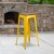 Flash Furniture CH-31320-30-YL-WD-GG 30" Yellow Metal Barstool with Square Wood Seat addl-1
