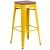 Flash Furniture CH-31320-30-YL-WD-GG 30" Yellow Metal Barstool with Square Wood Seat addl-2