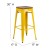 Flash Furniture CH-31320-30-YL-WD-GG 30" Yellow Metal Barstool with Square Wood Seat addl-6