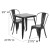 Flash Furniture CH-31330-2-30-BK-GG 23.75" Square Black Metal Indoor/Outdoor Table Set with 2 Stack Chairs addl-3