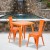 Flash Furniture CH-31330-2-30-OR-GG 23.75" Square Orange Metal Indoor/Outdoor Table Set with 2 Stack Chairs addl-1