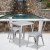 Flash Furniture CH-31330-2-30-SIL-GG 23.75" Square Silver Metal Indoor/Outdoor Table Set with 2 Stack Chairs addl-1