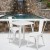 Flash Furniture CH-31330-2-30-WH-GG 23.75" Square White Metal Indoor/Outdoor Table Set with 2 Stack Chairs addl-1