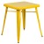 Flash Furniture CH-31330-2-30-YL-GG 23.75" Square Yellow Metal Indoor/Outdoor Table Set with 2 Stack Chairs addl-3