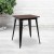 Flash Furniture CH-31330-29M1-BK-GG 23.5" Square Black Metal Indoor Table with Walnut Rustic Wood Top addl-1