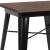 Flash Furniture CH-31330-29M1-BK-GG 23.5" Square Black Metal Indoor Table with Walnut Rustic Wood Top addl-3