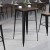 Flash Furniture CH-31330-40M1-BK-GG 23.5" Square Black Metal Indoor Bar Height Table with Walnut Rustic Wood Top addl-1