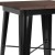 Flash Furniture CH-31330-40M1-BK-GG 23.5" Square Black Metal Indoor Bar Height Table with Walnut Rustic Wood Top addl-3