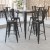 Flash Furniture CH-31330B-2-30GB-BK-GG 23.75" Square Black Metal Indoor/Outdoor Bar Table Set with 2 Stools with Backs addl-1