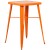Flash Furniture CH-31330B-2-30GB-OR-GG23.75" Square Orange Metal Indoor/Outdoor Bar Table Set with 2 Stools with Backs addl-3