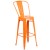 Flash Furniture CH-31330B-2-30GB-OR-GG23.75" Square Orange Metal Indoor/Outdoor Bar Table Set with 2 Stools with Backs addl-4