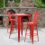 Flash Furniture CH-31330B-2-30GB-RED-GG23.75" Square Red Metal Indoor/Outdoor Bar Table Set with 2 Stools with Backs addl-1