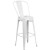 Flash Furniture CH-31330B-2-30GB-WH-GG23.75" Square White Metal Indoor/Outdoor Bar Table Set with 2 Stools with Backs addl-4