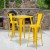 Flash Furniture CH-31330B-2-30GB-YL-GG23.75" Square Yellow Metal Indoor/Outdoor Bar Table Set with 2 Stools with Backs addl-1