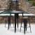 Flash Furniture CH-31330B-2-30SQ-BK-GG 23.75" Square Black Metal Indoor/Outdoor Bar Table Set with 2 Square Seat Backless Stools addl-1