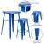 Flash Furniture CH-31330B-2-30SQ-BL-GG 23.75" Square Blue Metal Indoor/Outdoor Bar Table Set with 2 Square Seat Backless Stools addl-3