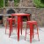 Flash Furniture CH-31330B-2-30SQ-RED-GG 23.75" Square Red Metal Indoor/Outdoor Bar Table Set with 2 Square Seat Backless Stools addl-1