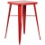 Flash Furniture CH-31330B-2-30SQ-RED-GG 23.75" Square Red Metal Indoor/Outdoor Bar Table Set with 2 Square Seat Backless Stools addl-3