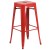 Flash Furniture CH-31330B-2-30SQ-RED-GG 23.75" Square Red Metal Indoor/Outdoor Bar Table Set with 2 Square Seat Backless Stools addl-4