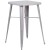 Flash Furniture CH-31330B-2-30SQ-SIL-GG 23.75" Square Silver Metal Indoor/Outdoor Bar Table Set with 2 Square Seat Backless Stools addl-3