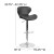Flash Furniture CH-321-BK-GG Contemporary Black Vinyl Adjustable Height Barstool with Curved Back and Chrome Base addl-5