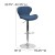 Flash Furniture CH-321-BLFAB-GG Contemporary Blue Fabric Adjustable Height Barstool with Curved Back and Chrome Base addl-4
