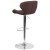 Flash Furniture CH-321-BRNFAB-GG Contemporary Brown Fabric Adjustable Height Barstool with Curved Back and Chrome Base addl-3
