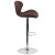 Flash Furniture CH-321-BRNFAB-GG Contemporary Brown Fabric Adjustable Height Barstool with Curved Back and Chrome Base addl-4