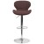 Flash Furniture CH-321-BRNFAB-GG Contemporary Brown Fabric Adjustable Height Barstool with Curved Back and Chrome Base addl-5