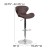 Flash Furniture CH-321-BRN-GG Contemporary Brown Vinyl Adjustable Height Barstool with Curved Back and Chrome Base addl-4