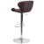 Flash Furniture CH-321-BRN-GG Contemporary Brown Vinyl Adjustable Height Barstool with Curved Back and Chrome Base addl-5
