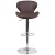 Flash Furniture CH-321-BRN-GG Contemporary Brown Vinyl Adjustable Height Barstool with Curved Back and Chrome Base addl-8