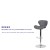 Flash Furniture CH-321-GY-GG Contemporary Gray Vinyl Adjustable Height Barstool with Curved Back and Chrome Base addl-3