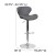Flash Furniture CH-321-GY-GG Contemporary Gray Vinyl Adjustable Height Barstool with Curved Back and Chrome Base addl-5